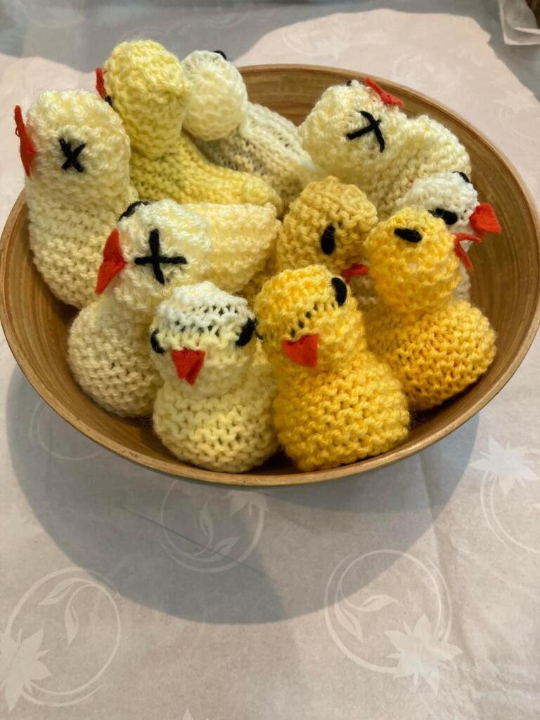 knitted chicks